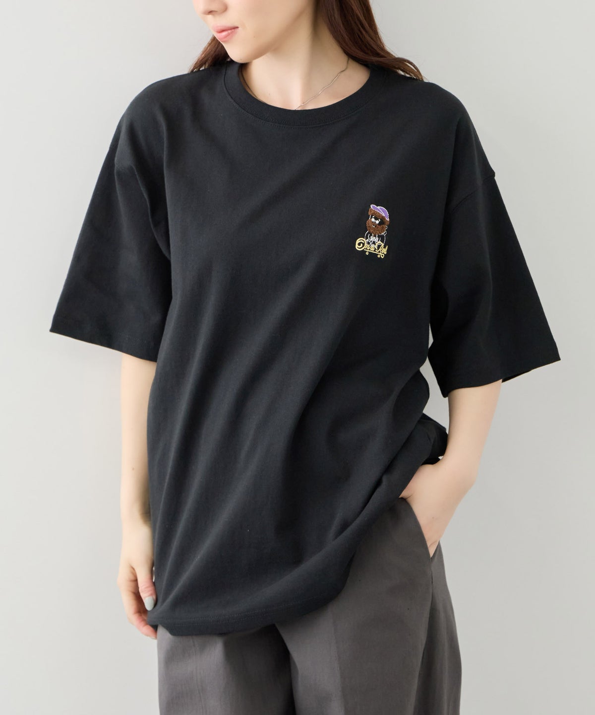 OZZY ワンポイント サガラ刺繍 クルーネック 半袖Tシャツ メンズ メール便 対応商品