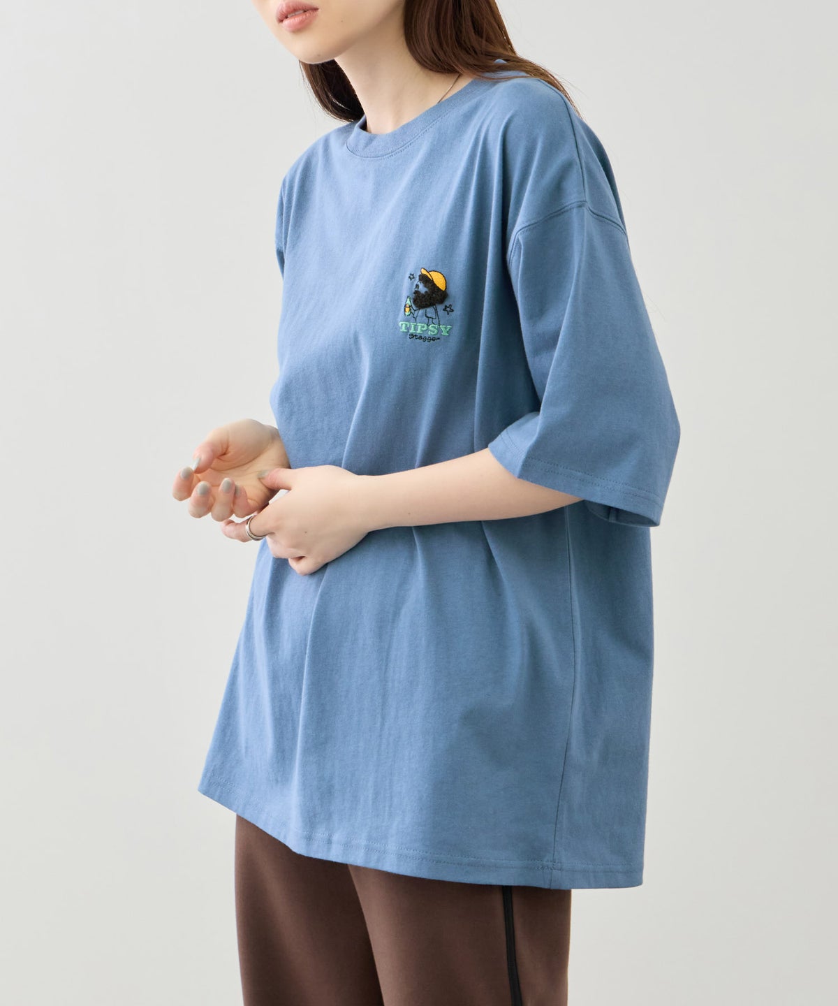 OZZY ワンポイント サガラ刺繍 クルーネック 半袖Tシャツ メンズ メール便 対応商品