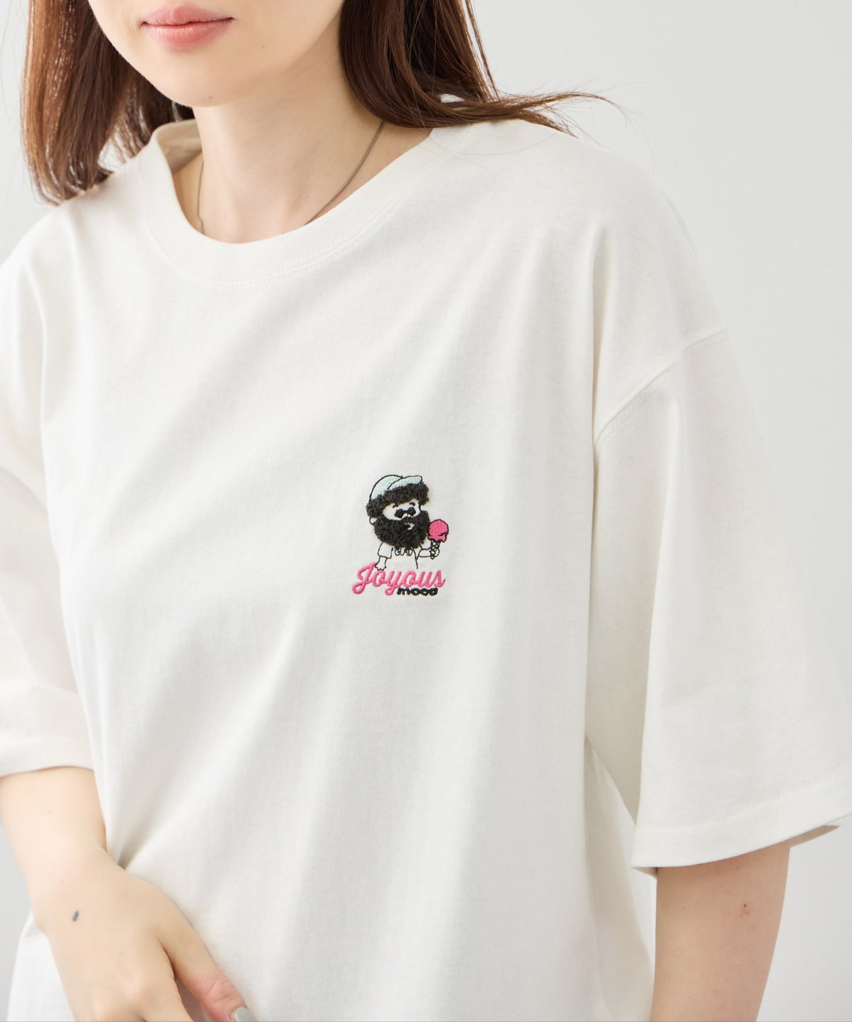 OZZY ワンポイント サガラ刺繍 クルーネック 半袖Tシャツ メンズ メール便 対応商品