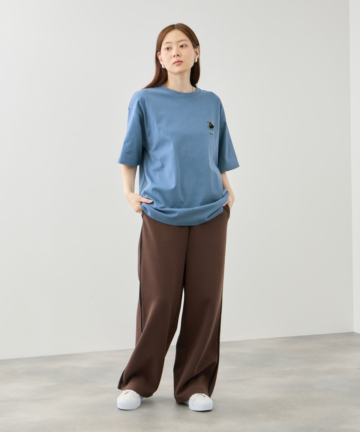 OZZY ワンポイント サガラ刺繍 クルーネック 半袖Tシャツ メンズ メール便 対応商品