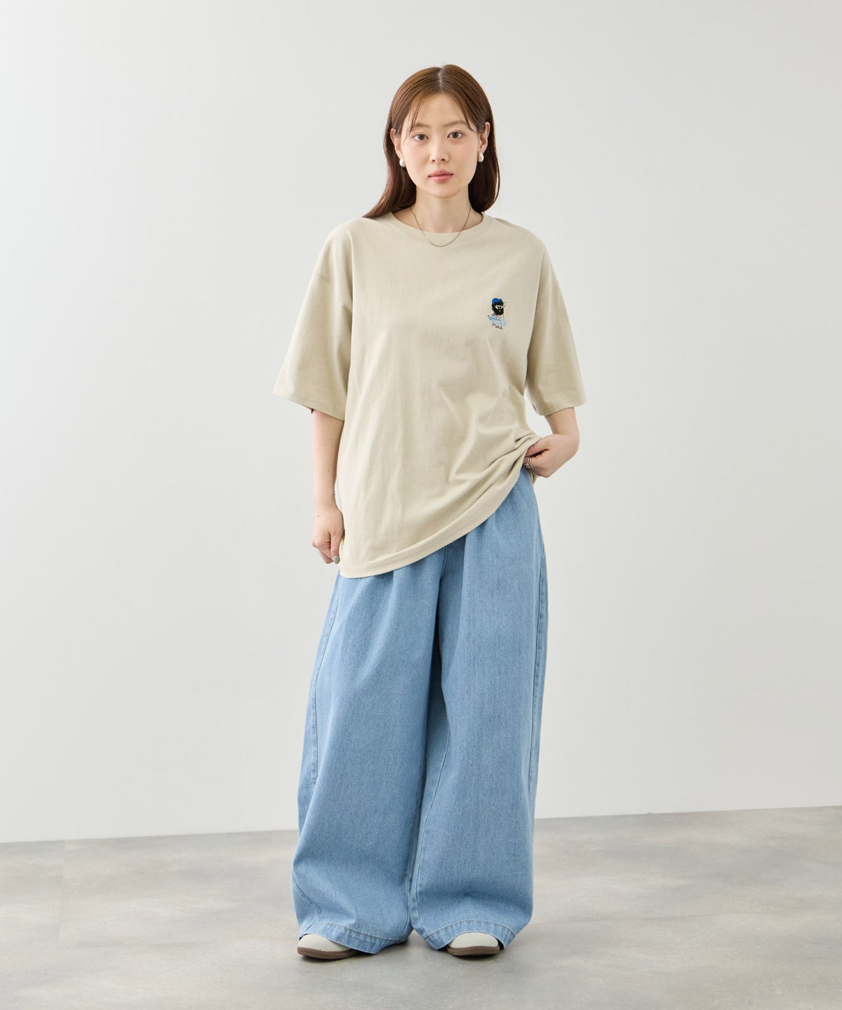 OZZY ワンポイント サガラ刺繍 クルーネック 半袖Tシャツ メンズ メール便 対応商品