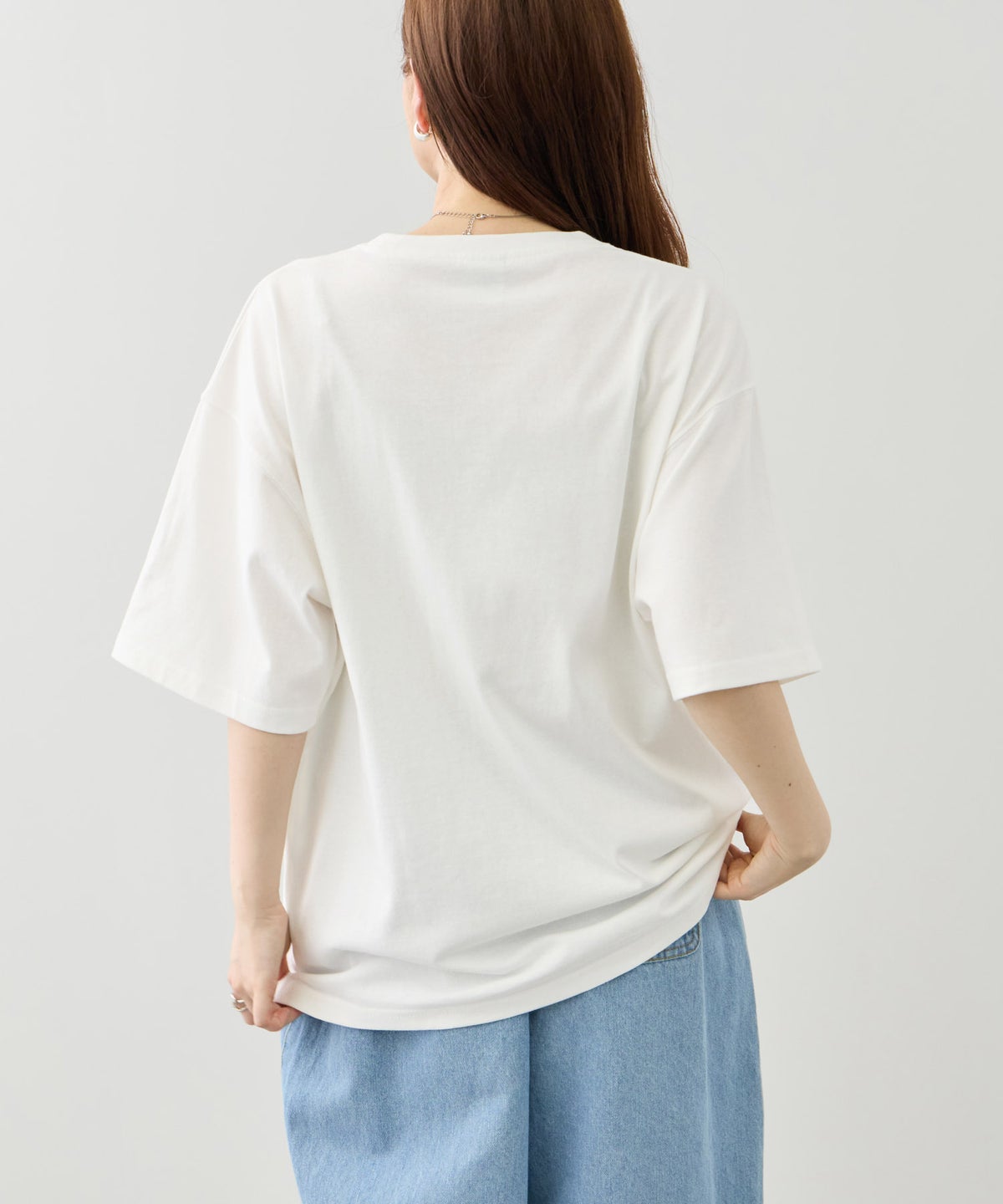 クマモチーフ サガラ刺繍＆アップリケ クルーネック 半袖Tシャツ メンズ メール便 対応商品