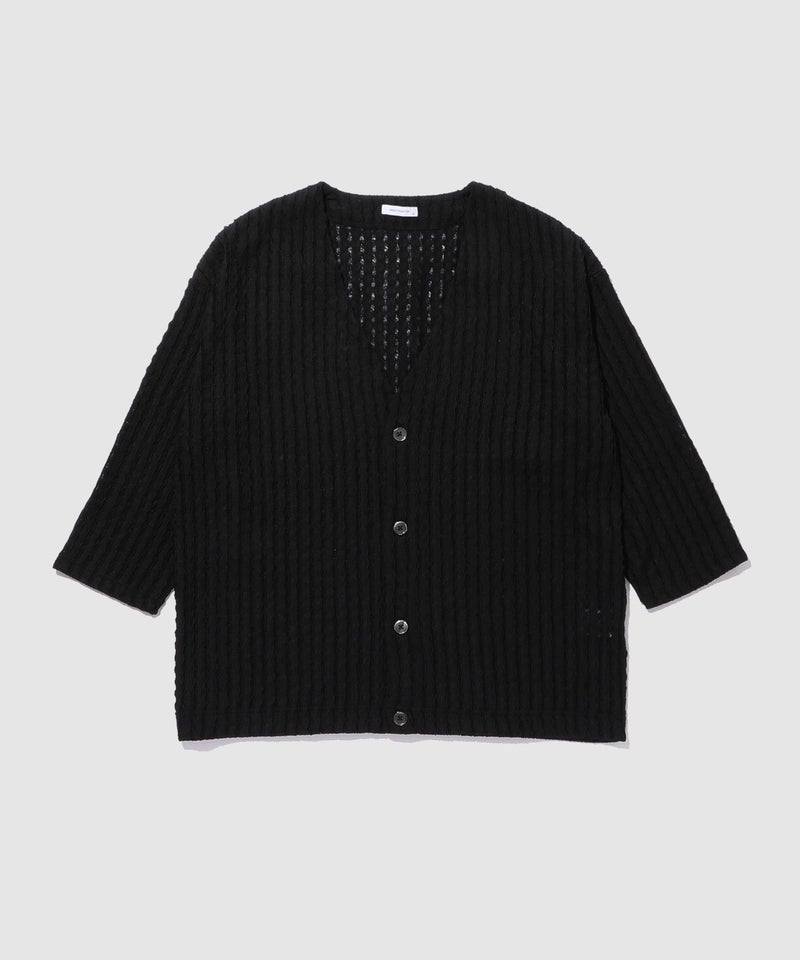 URBAN COLLECTION  レース素材7分袖カーディガン メンズ商品画像-2