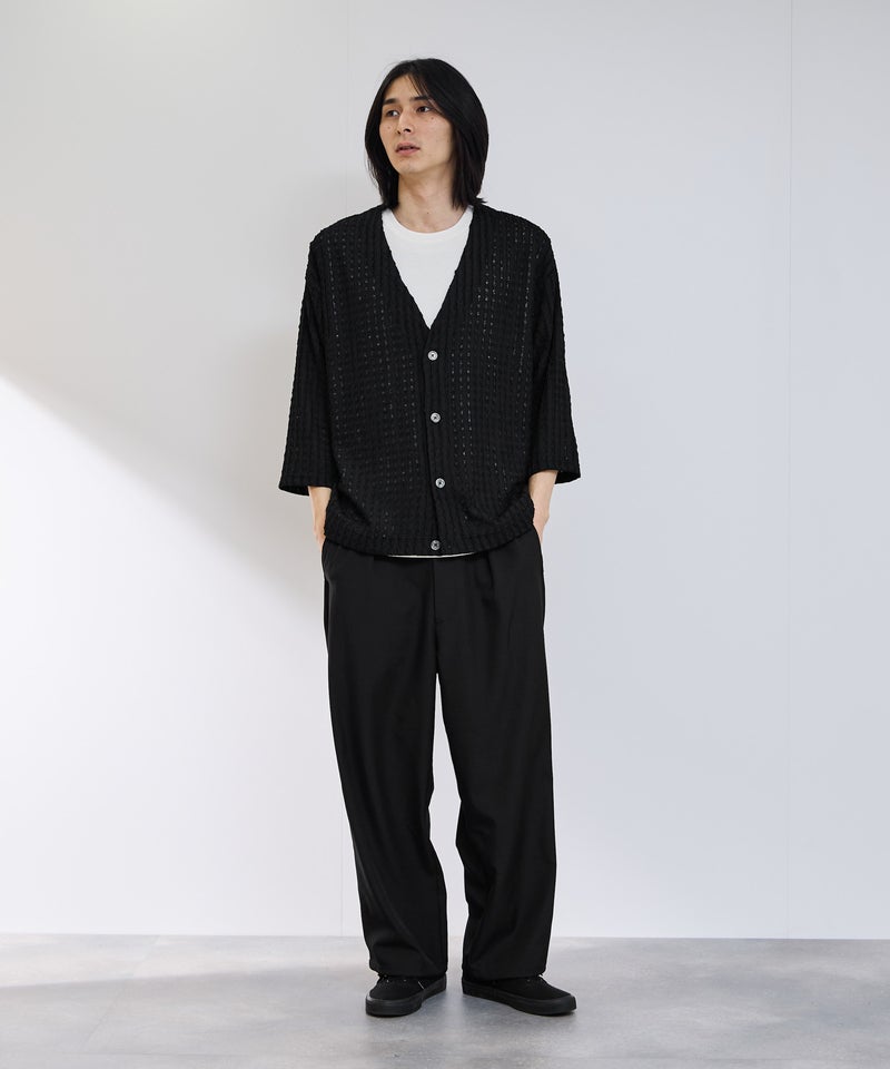URBAN COLLECTION レース素材7分袖カーディガン メンズ商品画像-8