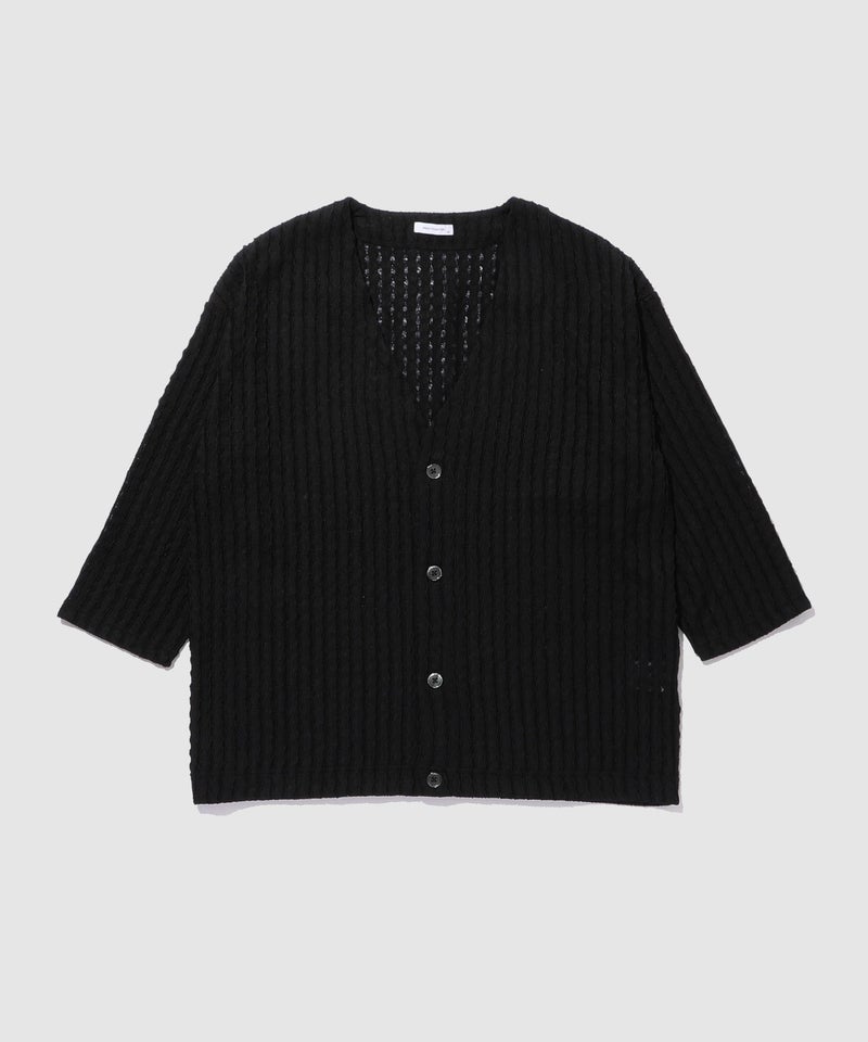 URBAN COLLECTION レース素材7分袖カーディガン メンズ商品画像-10