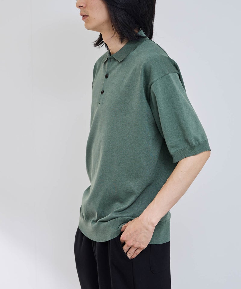 URBAN COLLECTION  オーバーサイズ ハイゲージ ニットポロシャツ メンズ商品画像-4