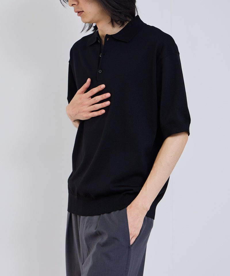 URBAN COLLECTION オーバーサイズ ハイゲージ ニットポロシャツ メンズ商品画像-9