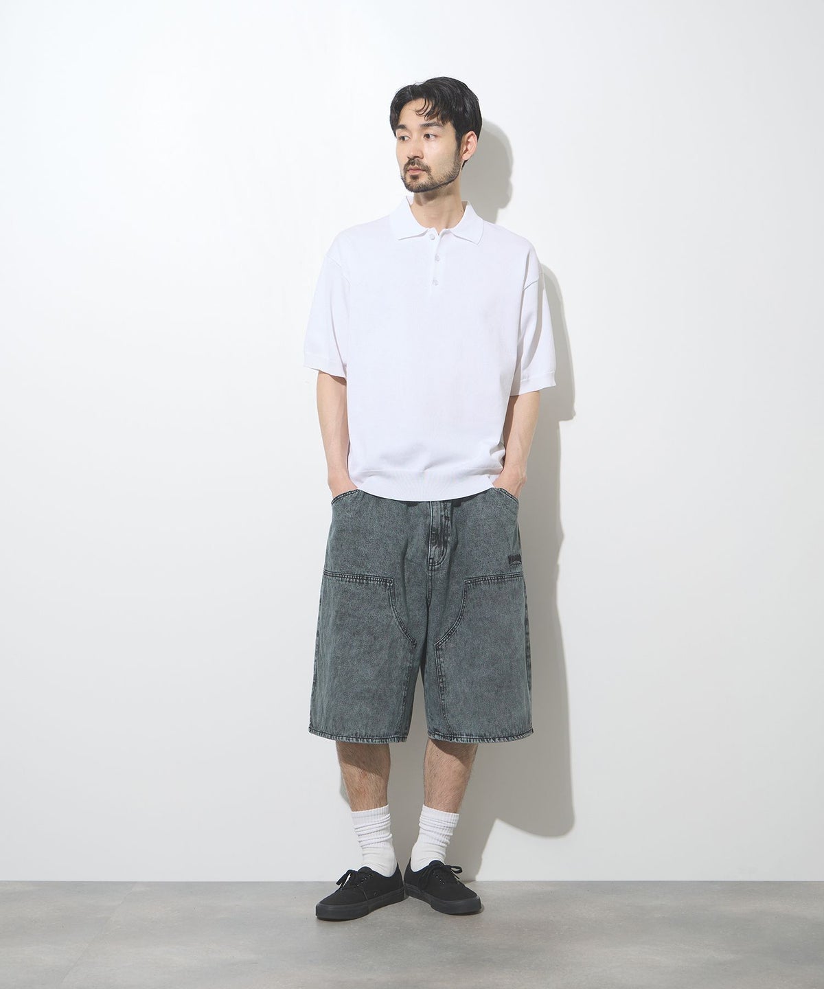 URBAN COLLECTION オーバーサイズ ハイゲージ ニットポロシャツ メンズ
