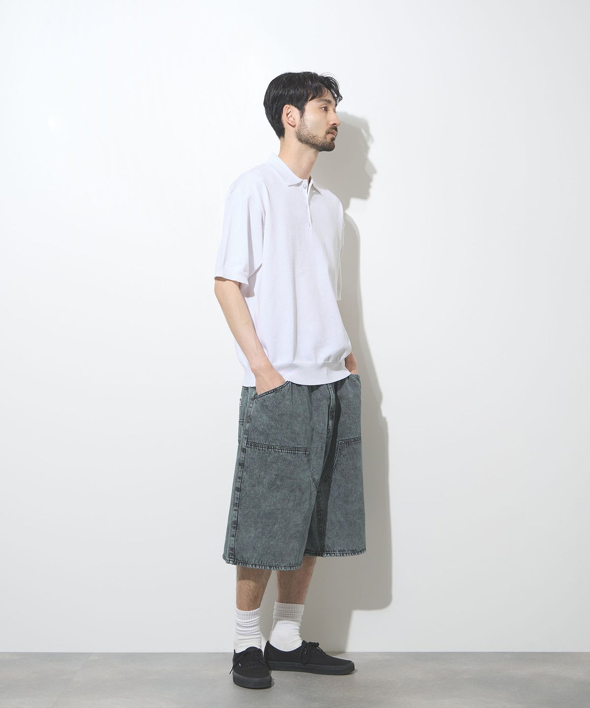 URBAN COLLECTION オーバーサイズ ハイゲージ ニットポロシャツ メンズ
