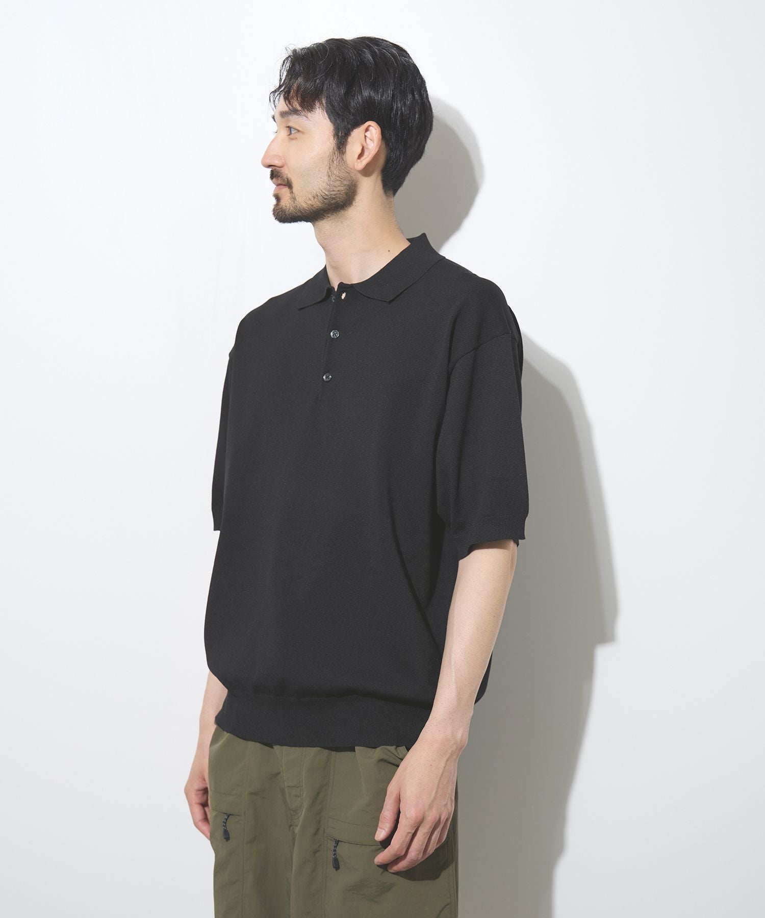 URBAN COLLECTION オーバーサイズ ハイゲージ ニットポロシャツ メンズ