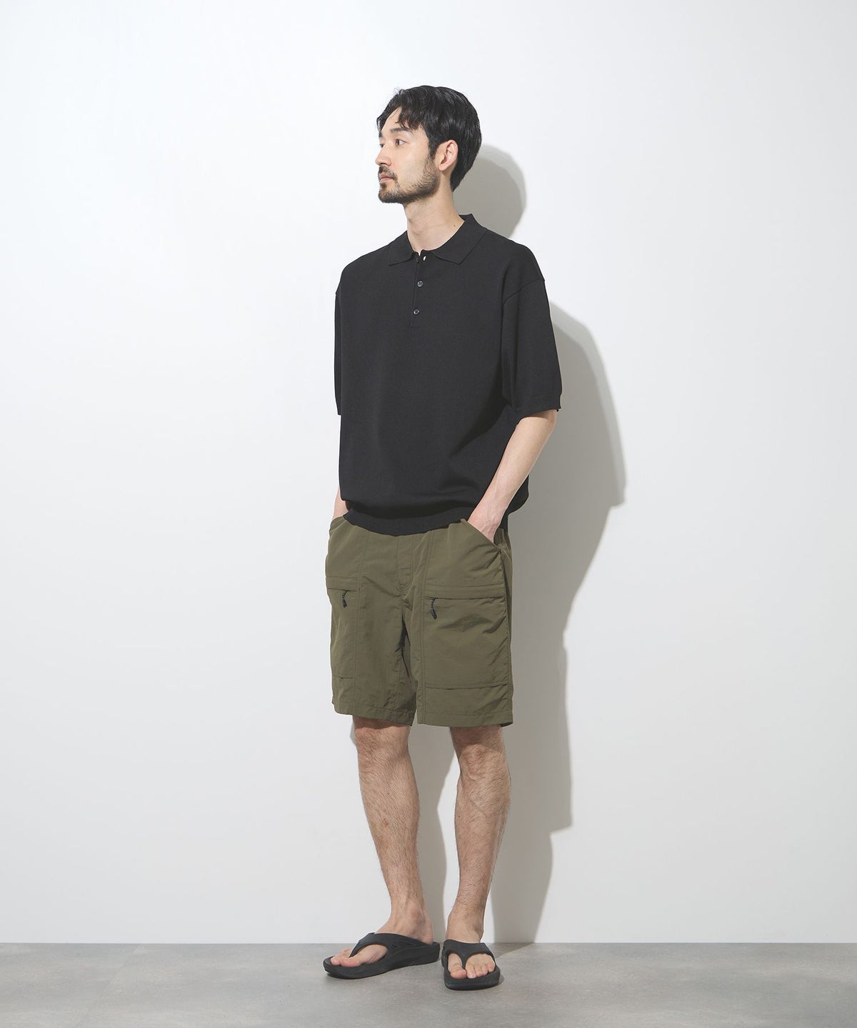 URBAN COLLECTION オーバーサイズ ハイゲージ ニットポロシャツ メンズ