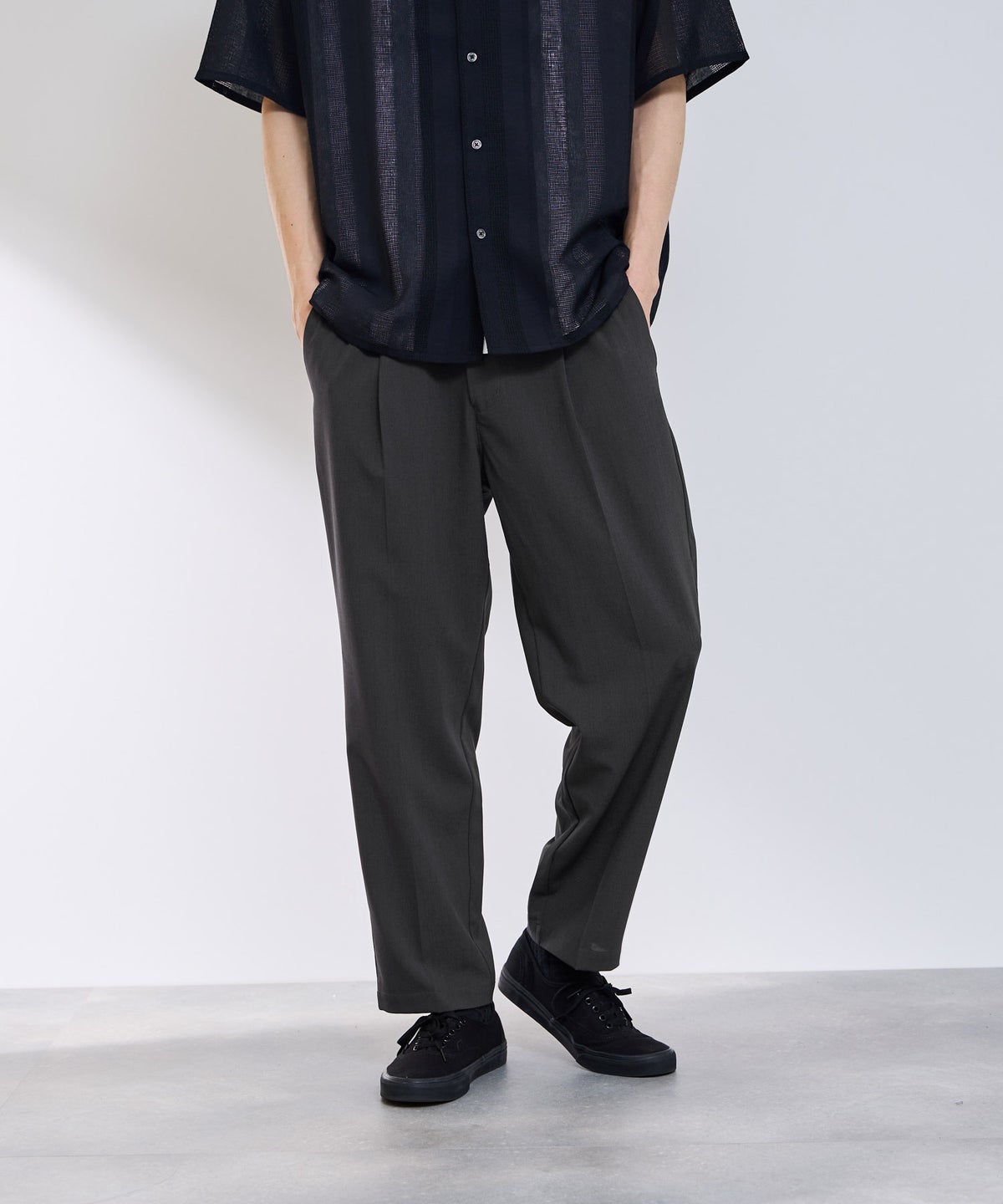 URBAN COLLECTION エアリネン カラミ織りワイドパンツ メンズ