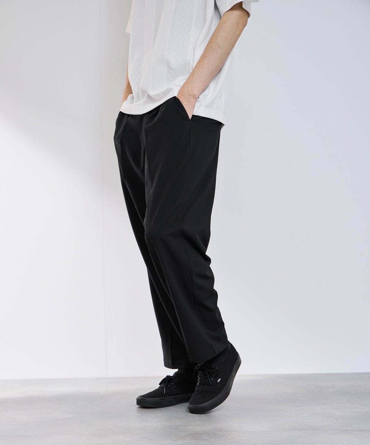 URBAN COLLECTION エアリネン カラミ織りワイドパンツ メンズ