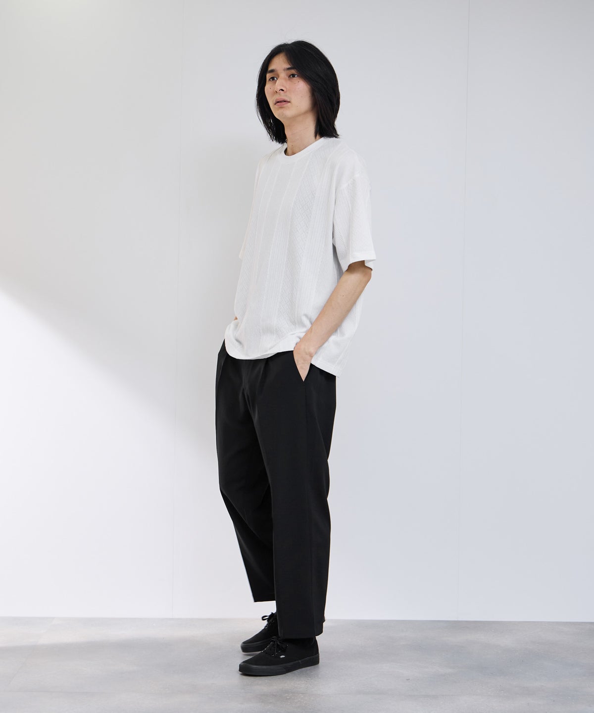 URBAN COLLECTION エアリネン カラミ織りワイドパンツ メンズ