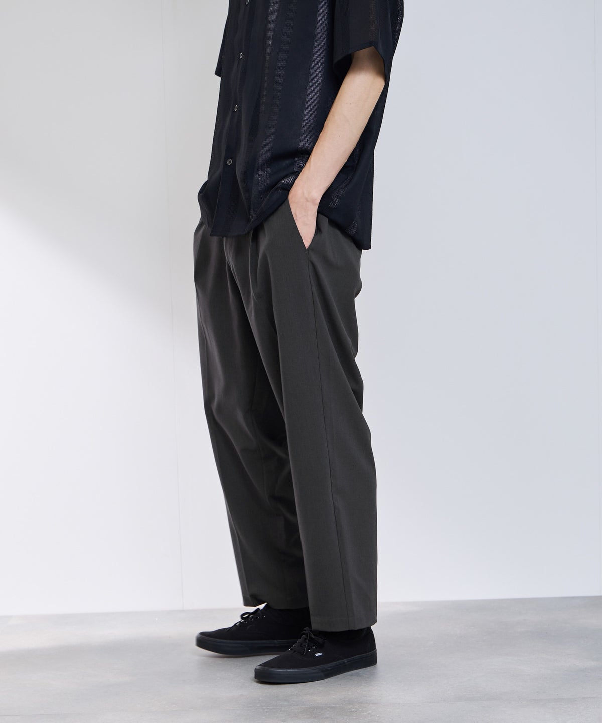 URBAN COLLECTION エアリネン カラミ織りワイドパンツ メンズ