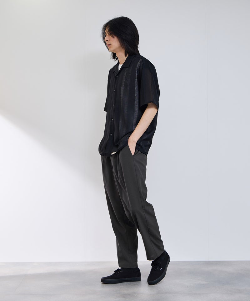 URBAN COLLECTION エアリネン カラミ織りワイドパンツ メンズ商品画像-8