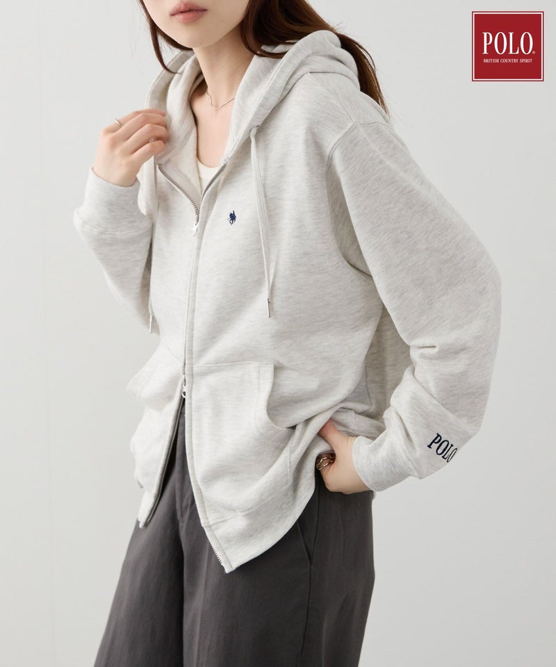 POLO BCS プレイヤー刺繍 クロップド ジップアップパーカー レディース商品画像-1