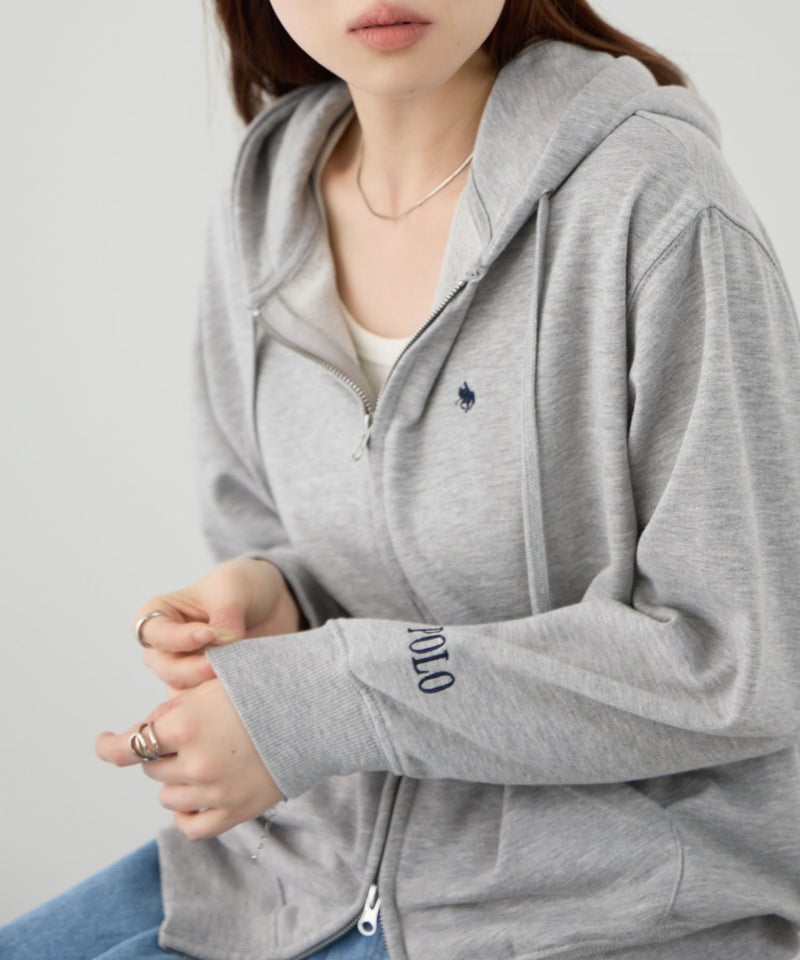 POLO BCS プレイヤー刺繍 クロップド ジップアップパーカー レディース商品画像-9