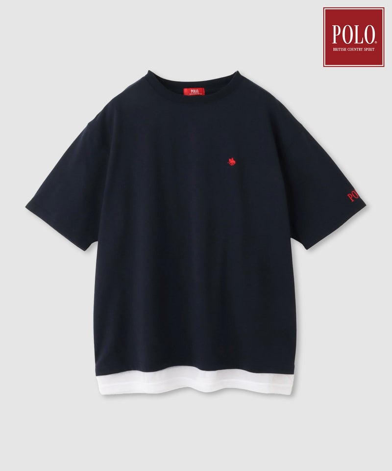 POLO BCS  プレイヤー刺繍 チュールフェイクレイヤード オーバーサイズTシャツ レディース メール便 対応商品商品画像-1