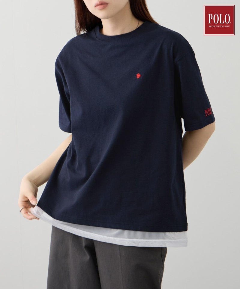 POLO BCS プレイヤー刺繍 チュールフェイクレイヤード オーバーサイズTシャツ レディース メール便 対応商品商品画像-1