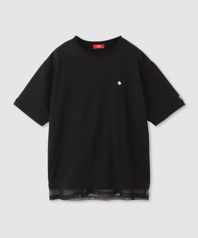 POLO BCS プレイヤー刺繍 チュールフェイクレイヤード オーバーサイズTシャツ レディース メール便 対応商品商品画像-2