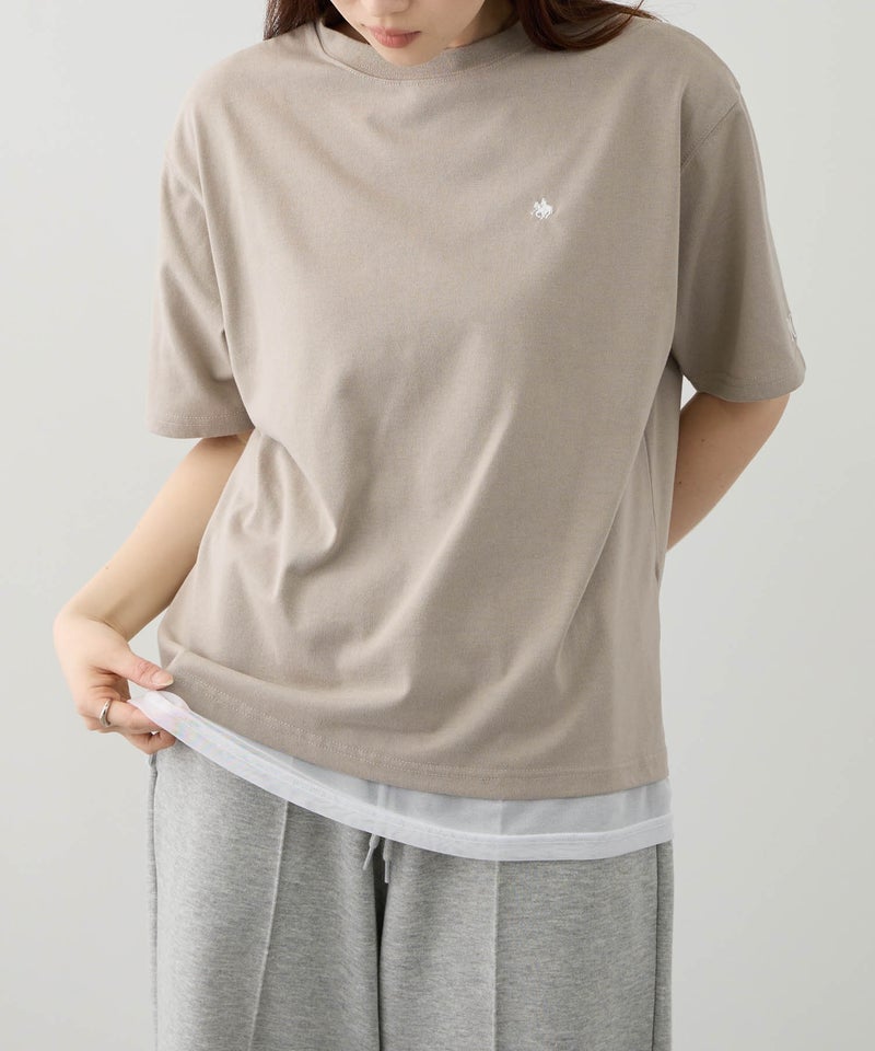 POLO BCS  プレイヤー刺繍 チュールフェイクレイヤード オーバーサイズTシャツ レディース メール便 対応商品商品画像-3