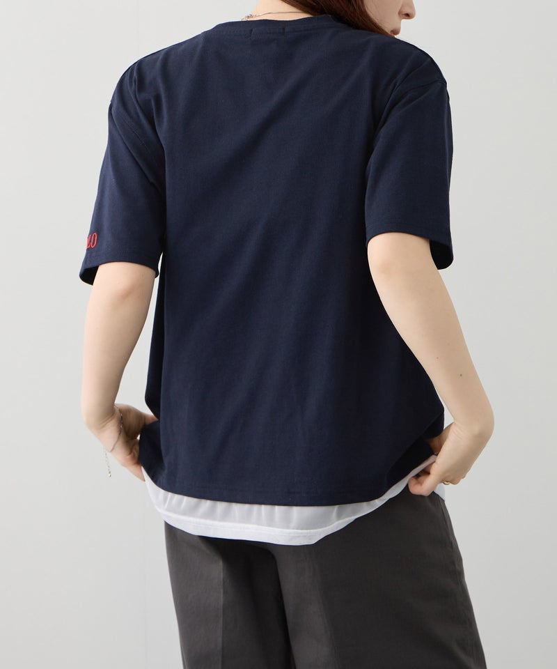 POLO BCS  プレイヤー刺繍 チュールフェイクレイヤード オーバーサイズTシャツ レディース メール便 対応商品商品画像-5