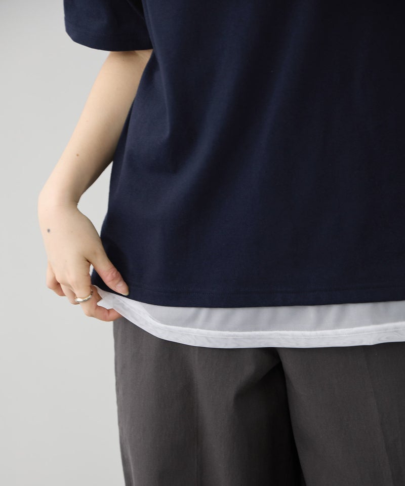 POLO BCS プレイヤー刺繍 チュールフェイクレイヤード オーバーサイズTシャツ レディース メール便 対応商品商品画像-6
