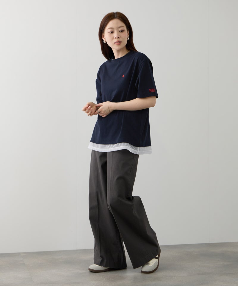 POLO BCS プレイヤー刺繍 チュールフェイクレイヤード オーバーサイズTシャツ レディース メール便 対応商品商品画像-8