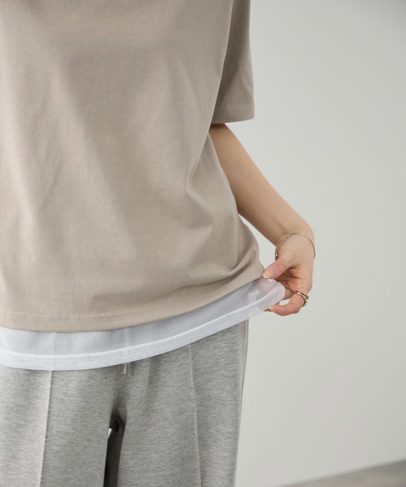 POLO BCS  プレイヤー刺繍 チュールフェイクレイヤード オーバーサイズTシャツ レディース メール便 対応商品商品画像-13