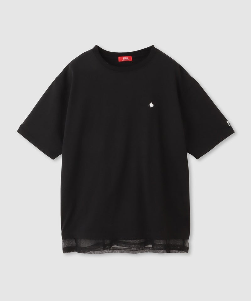 POLO BCS  プレイヤー刺繍 チュールフェイクレイヤード オーバーサイズTシャツ レディース メール便 対応商品商品画像-16
