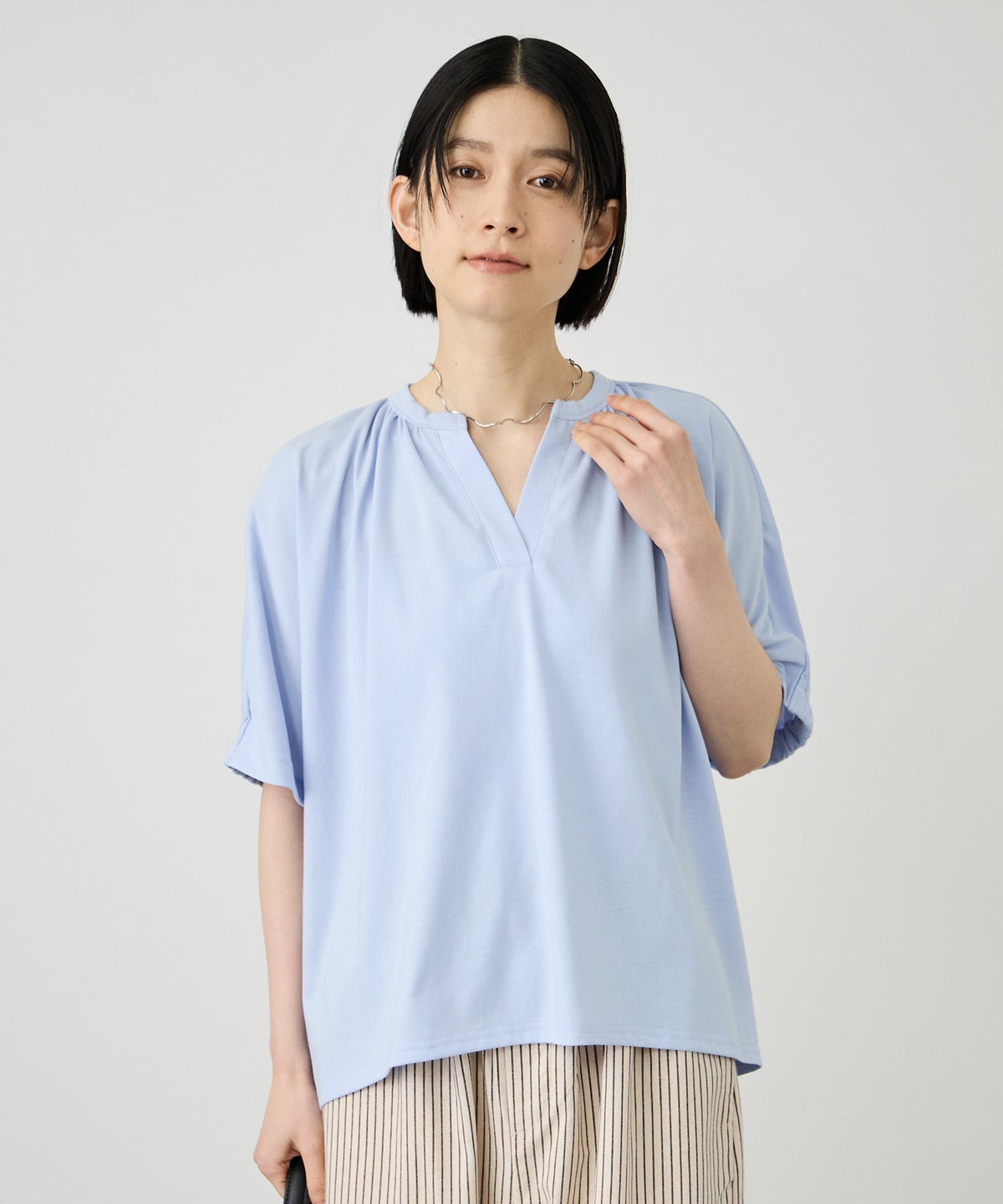 Idnes シルケット バックギャザースキッパーカットソー レディース メール便 対応商品