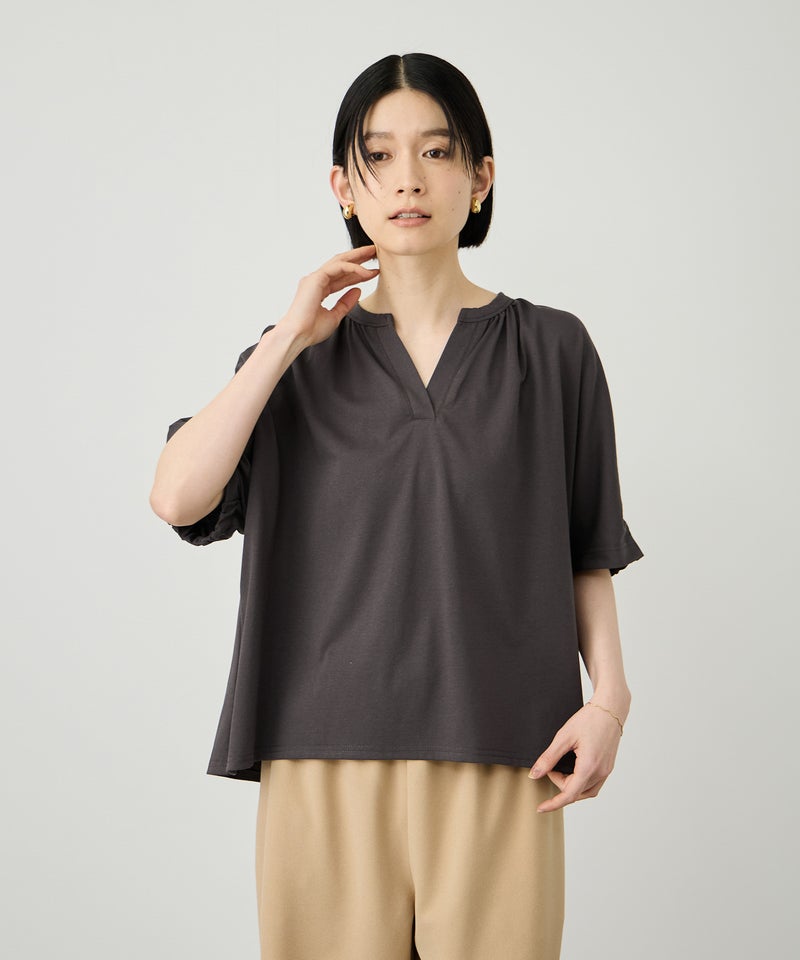 Idnes  シルケット バックギャザースキッパーカットソー レディース メール便 対応商品商品画像-7