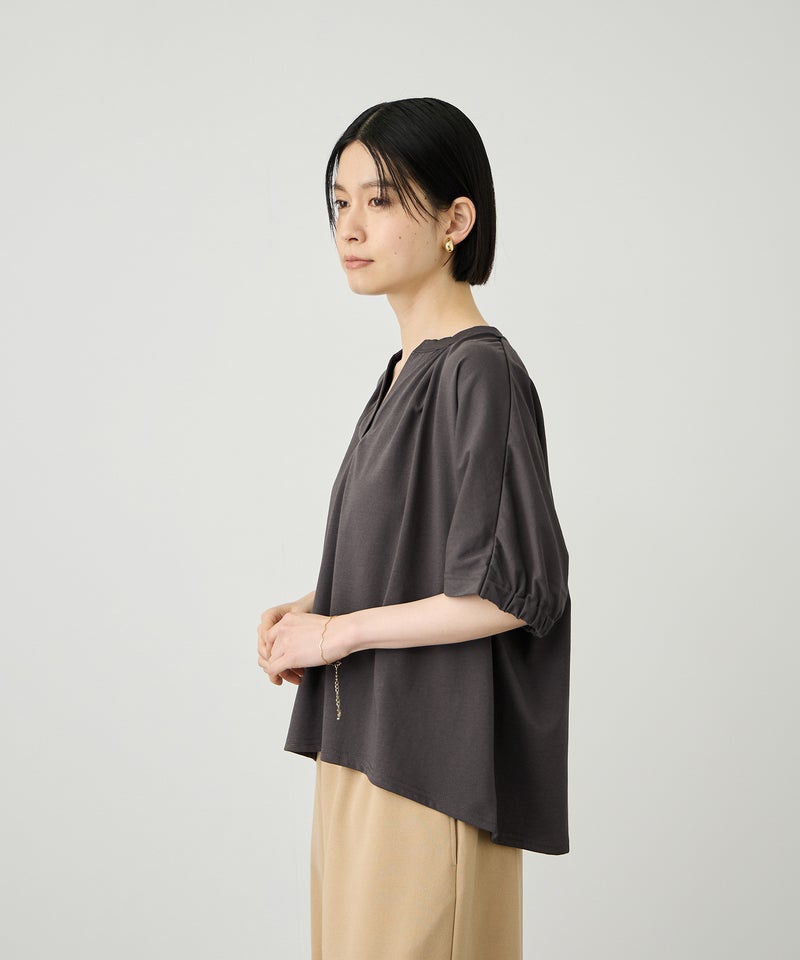 Idnes シルケット バックギャザースキッパーカットソー レディース メール便 対応商品商品画像-9