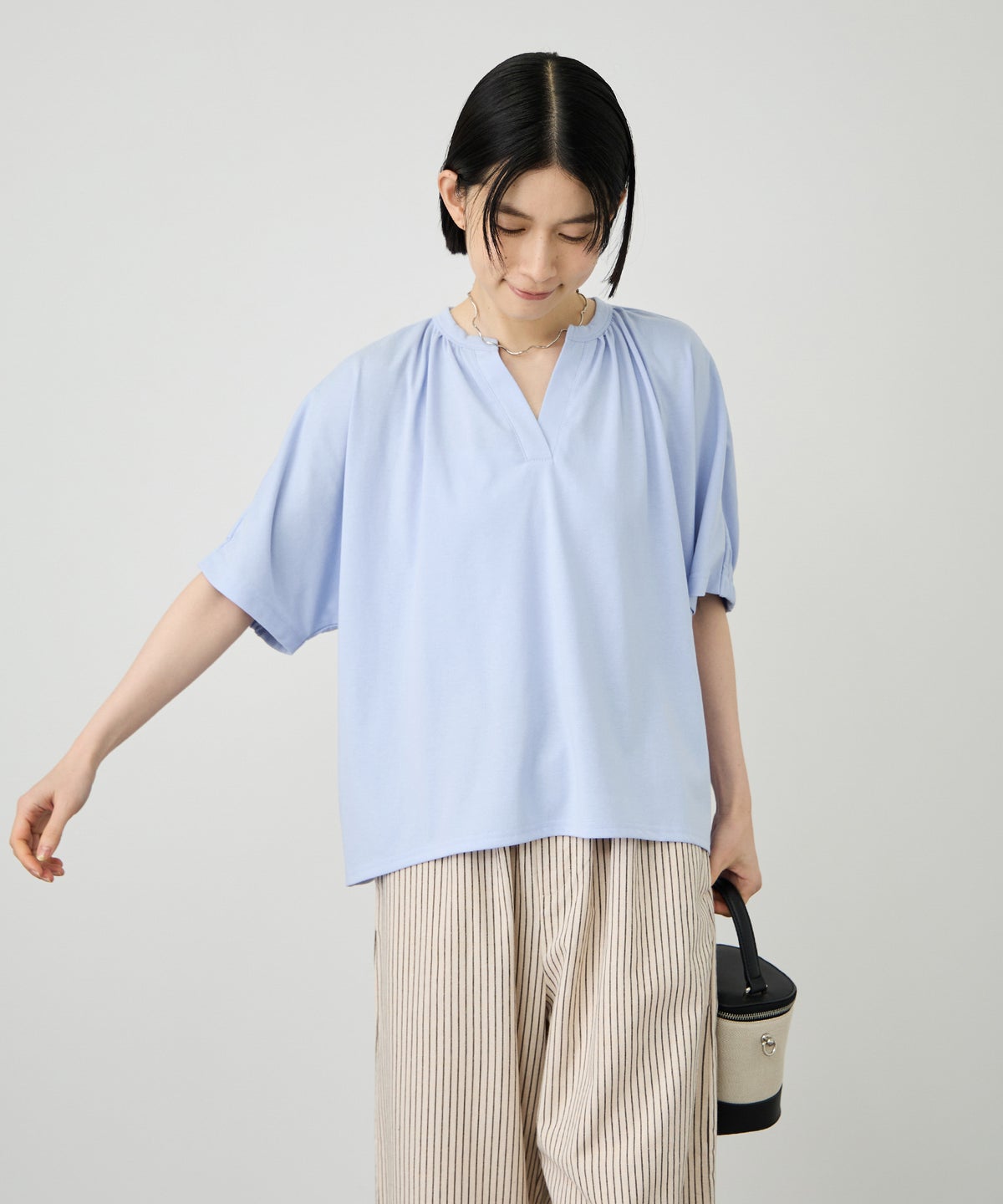 Idnes シルケット バックギャザースキッパーカットソー レディース メール便 対応商品