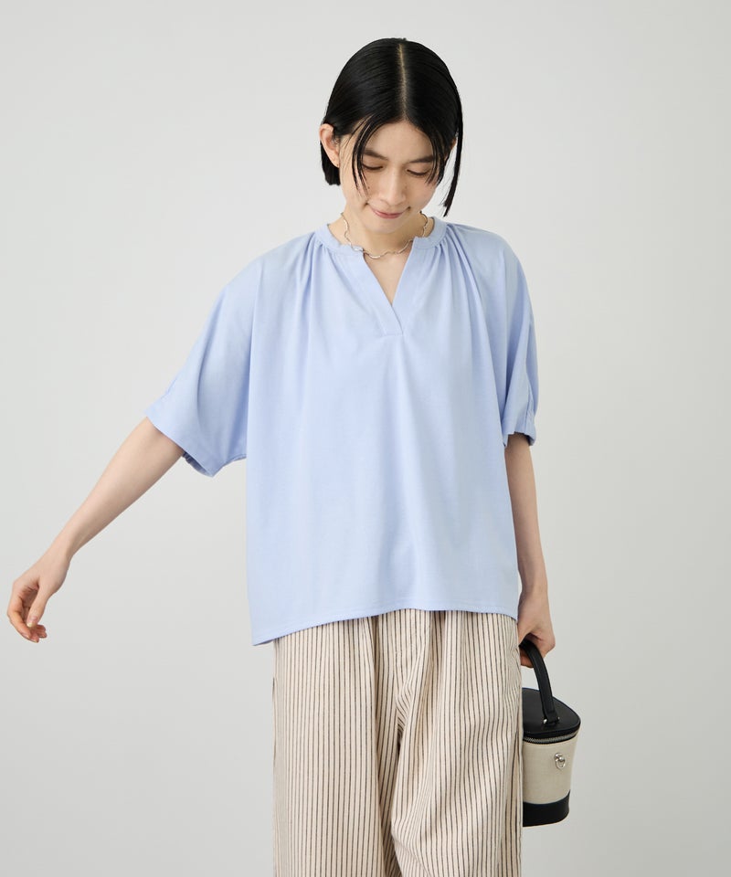 Idnes シルケット バックギャザースキッパーカットソー レディース メール便 対応商品商品画像-13