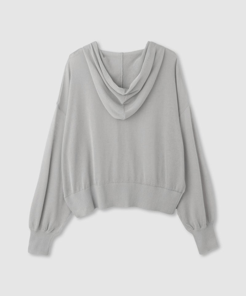 Idnes ウォッシャブルシアーハイゲージニットパーカー レディース商品画像-4