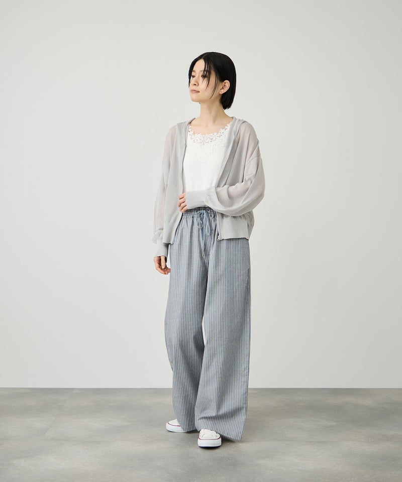 Idnes  ウォッシャブルシアーハイゲージニットパーカー レディース商品画像-6