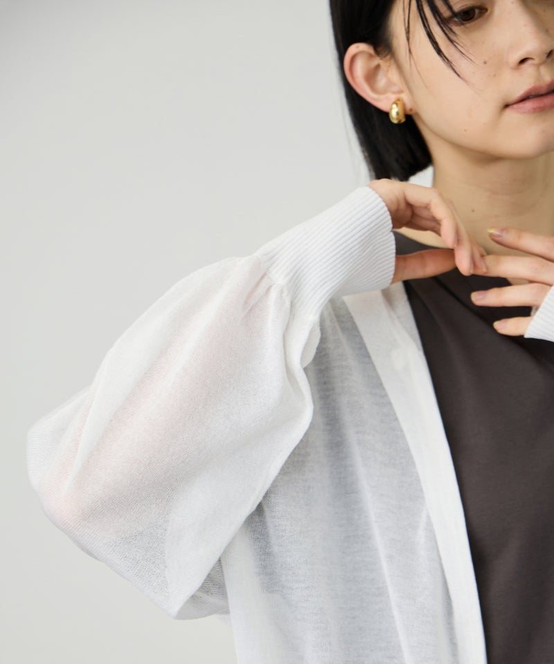 Idnes  ウォッシャブルシアーハイゲージニットパーカー レディース商品画像-8