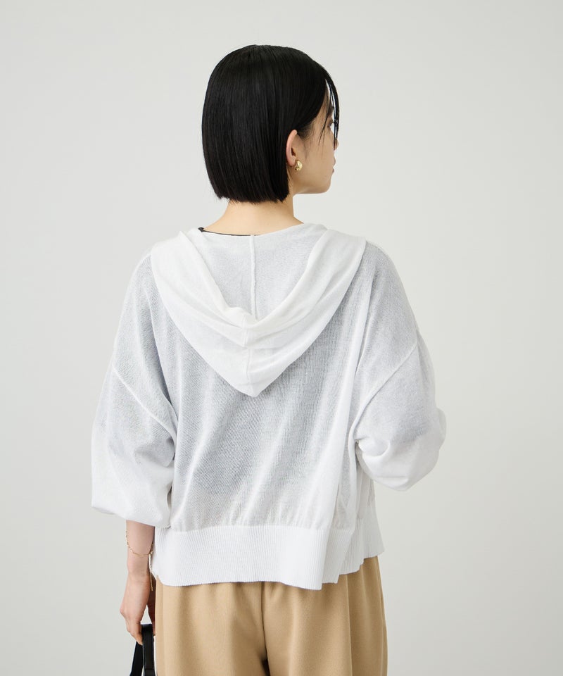 Idnes  ウォッシャブルシアーハイゲージニットパーカー レディース商品画像-10