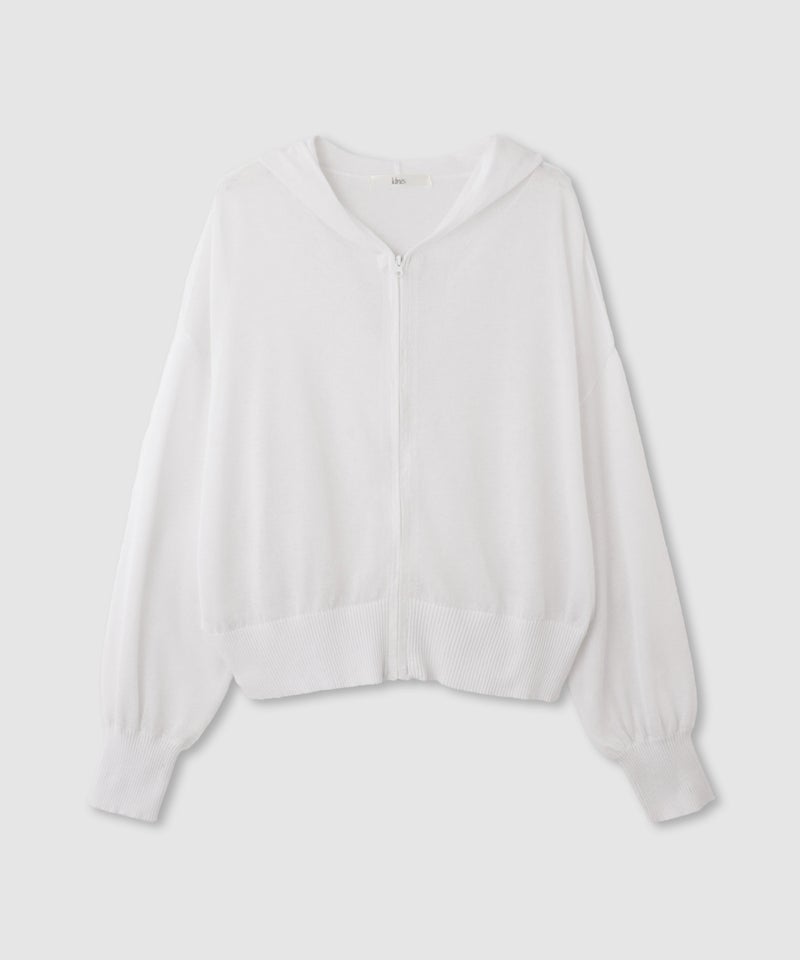 Idnes  ウォッシャブルシアーハイゲージニットパーカー レディース商品画像-17