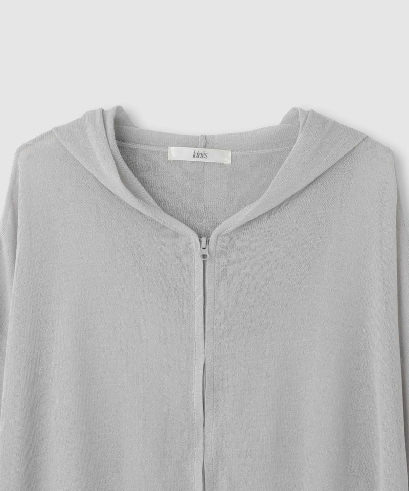 Idnes ウォッシャブルシアーハイゲージニットパーカー レディース商品画像-20