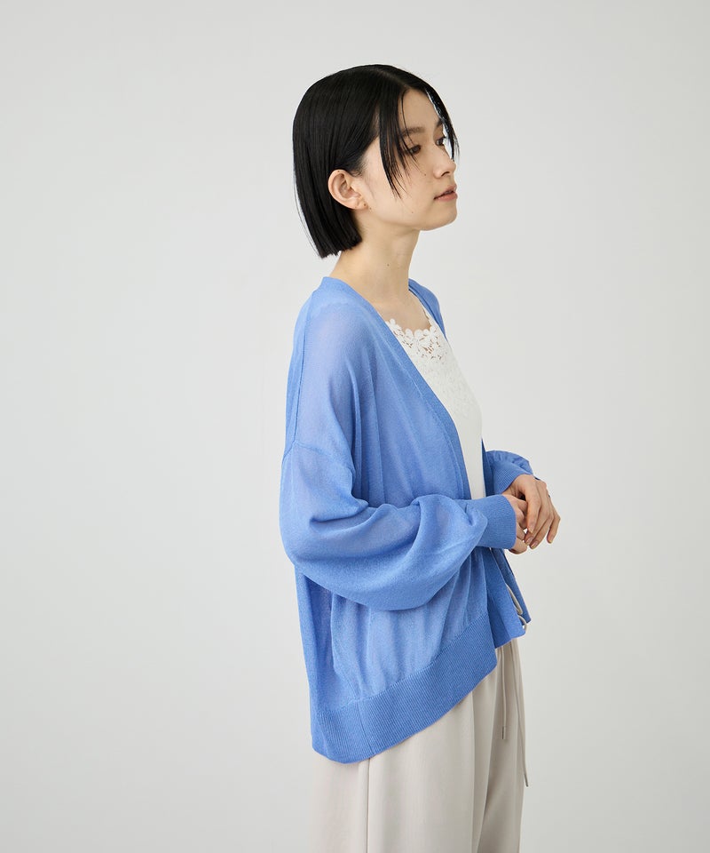 Idnes  ウォッシャブルシアーハイゲージニットカーディガン レディース商品画像-3