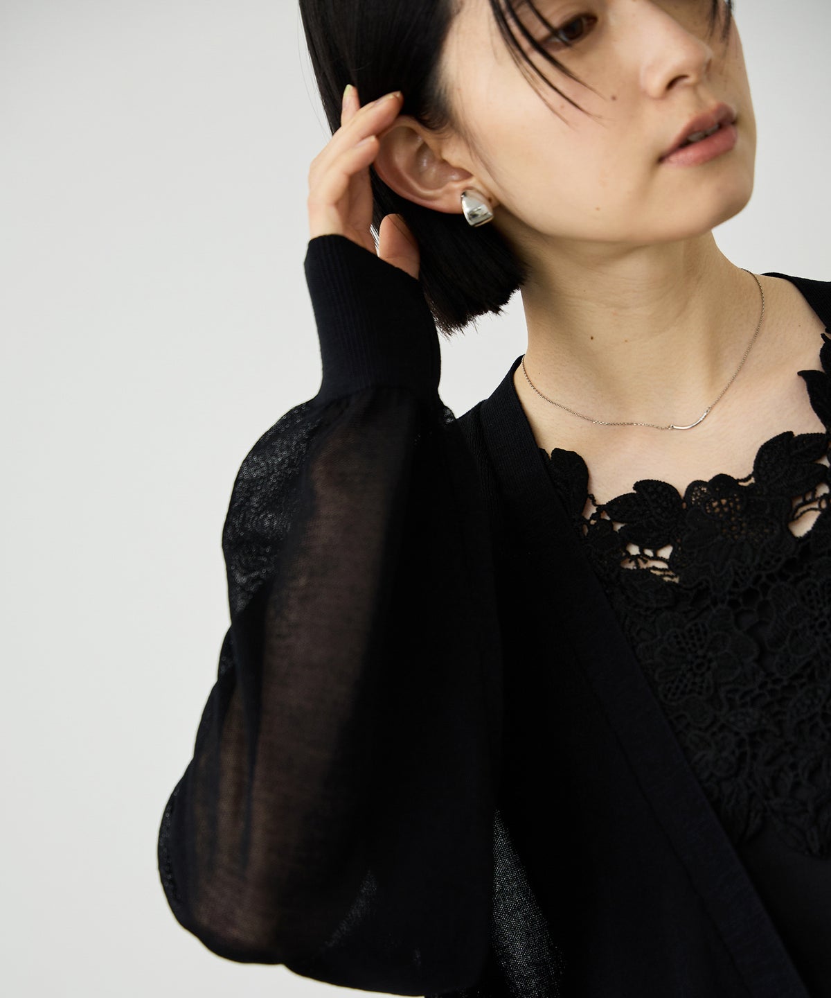 Idnes ウォッシャブルシアーハイゲージニットカーディガン レディース