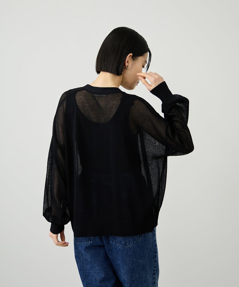 Idnes  ウォッシャブルシアーハイゲージニットカーディガン レディース商品画像-8