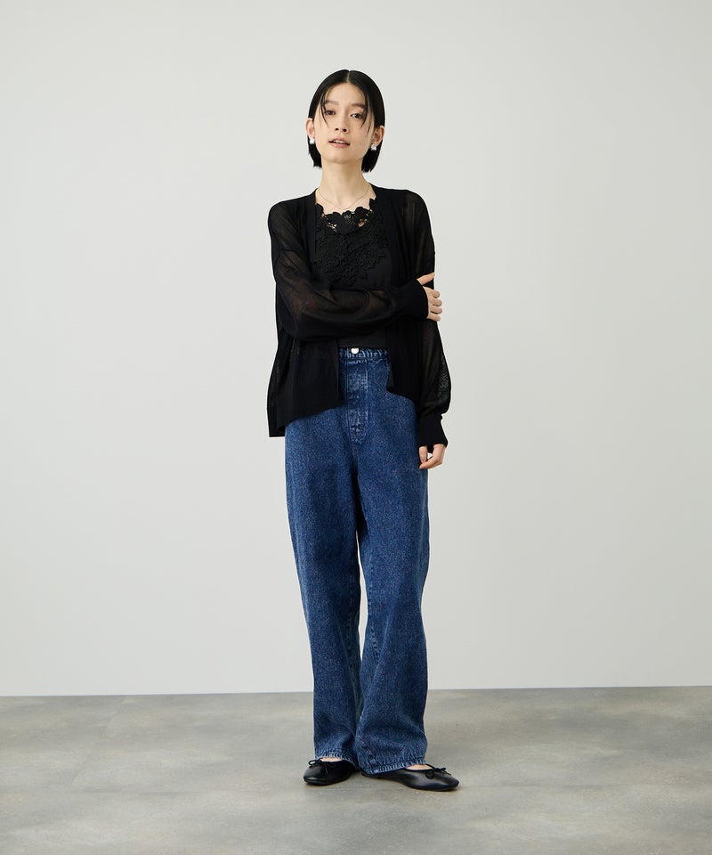 Idnes ウォッシャブルシアーハイゲージニットカーディガン レディース商品画像-10