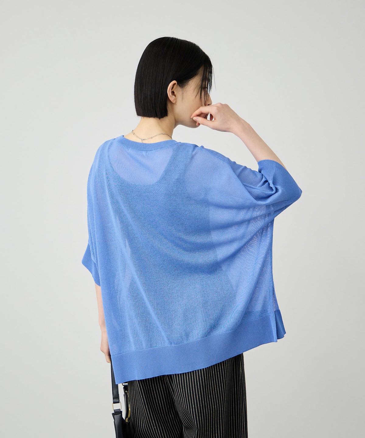 Idnes ウォッシャブルハイゲージニットプルオーバー レディース