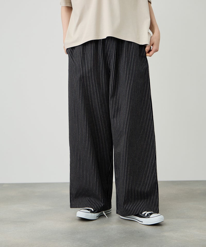 Idnes ヒッコリーワイドパンツ レディース商品画像-3