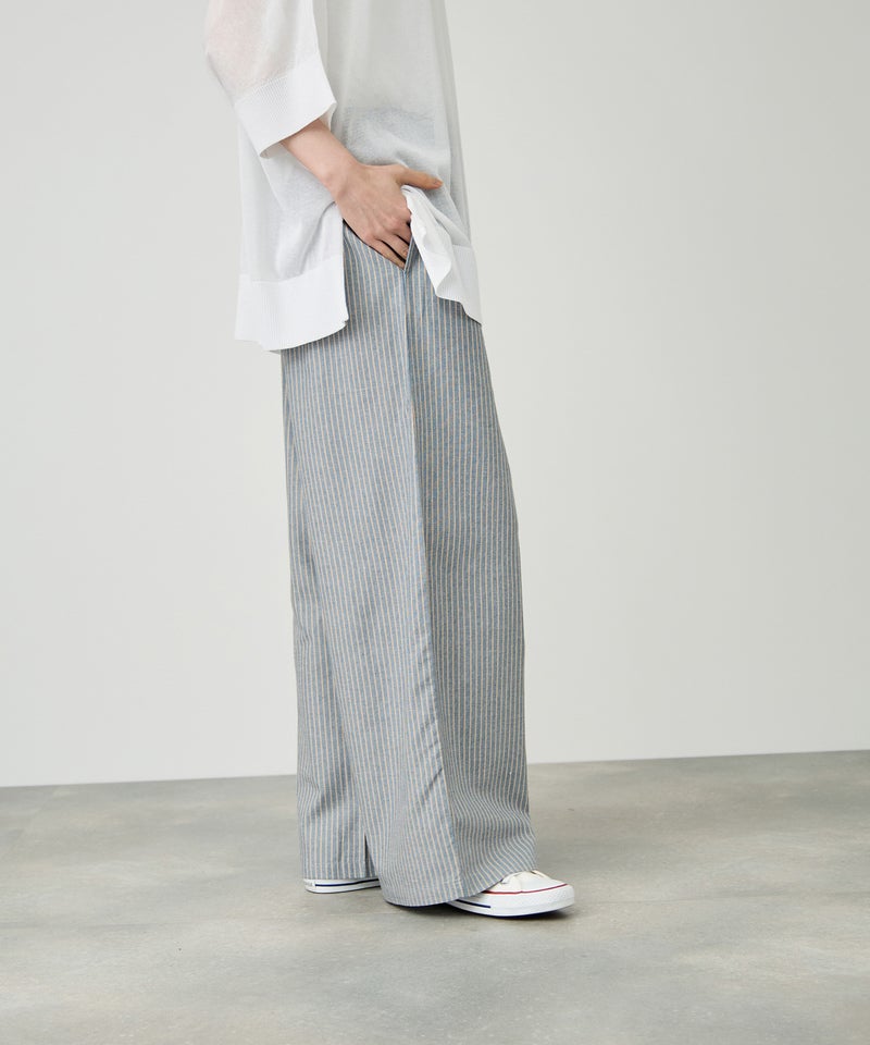 Idnes  ヒッコリーワイドパンツ レディース商品画像-4