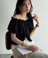 Classical Elf 大人ガーリーに見せる。2wayオフショルフリルデザインシアーブラウス商品サムネイル-16